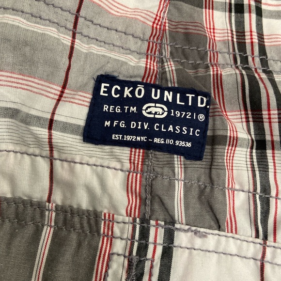 ECKO unltd mens size W-46 Board Shorts plaid - Picture 5 of 7